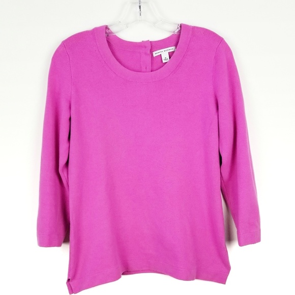 BANANA REPUBLIC Geranium Pink soft cotton sweater - Picture 1 of 8
